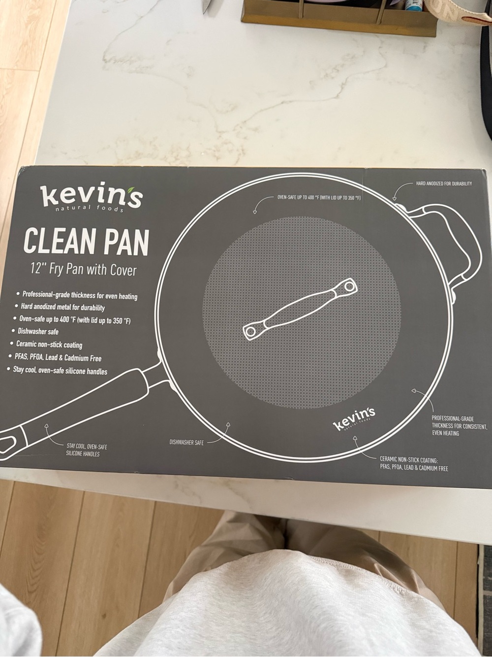 Brand New Kevin’s Clean Pan 12" Fry Pan with Cover - Black